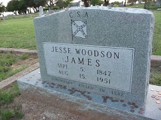 Jesse James Tombstone in Granbury Cemetery