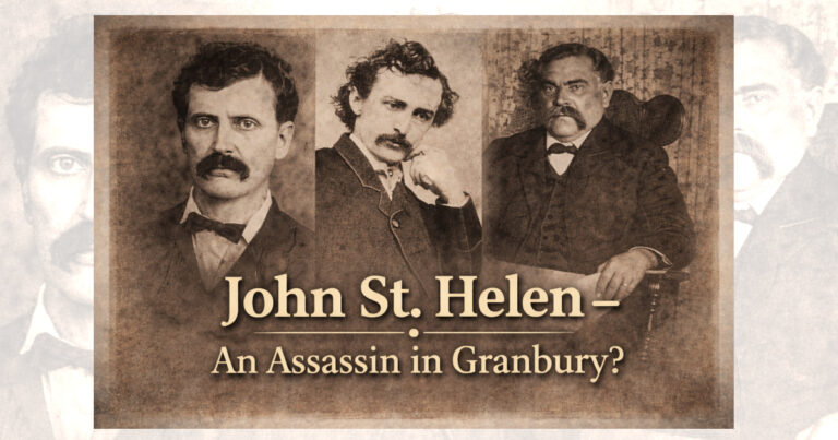 Historic images of John St. Helen connected to the question of whether an assassin lived in Granbury, Texas