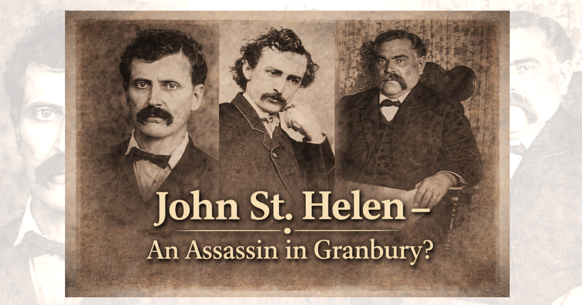 Historic images of John St. Helen connected to the question of whether an assassin lived in Granbury, Texas