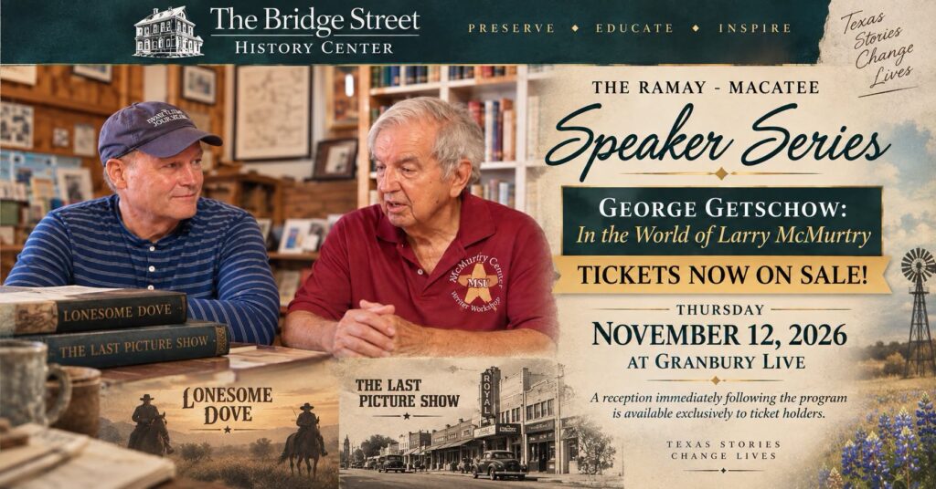 George Getschow speaking about Larry McMurtry at the Ramay-Macatee Speaker Series in Granbury, Texas